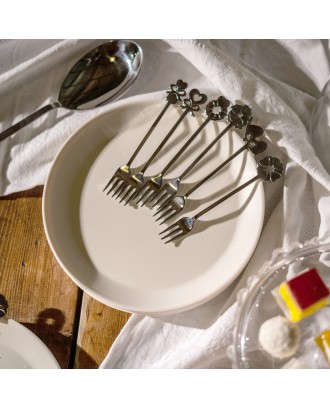 Set 6 furculite pentru desert, din otel inoxidabil, colectia Love - GUZZINI